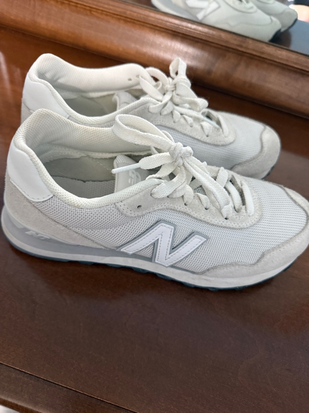 New Balance Cream & White Cushioned Trainer Sneakers